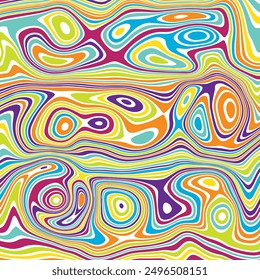 ABSTRACT ILLUSTRATION MARBLED TEXTURE LIQUIFY PSYCHEDELIC PASTEL COLORFUL DESIGN. OPTICAL ILLUSION BACKGROUND VECTOR DESIGN