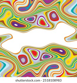 ABSTRACT ILLUSTRATION MARBLED TEXTURE LIQUIFY PSYCHEDELIC COLORFUL DESIGN. OPTICAL ILLUSION BACKGROUND VECTOR DESIGN