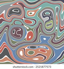ABSTRACT ILLUSTRATION MARBLED TEXTURE LIQUIFY PSYCHEDELIC PASTEL SOFT COLORFUL DESIGN. OPTICAL ILLUSION BACKGROUND VECTOR DESIGN