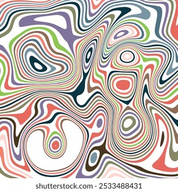 ABSTRACT ILLUSTRATION MARBLED TEXTURE LIQUIFY PSYCHEDELIC PASTEL SOFT COLORFUL DESIGN. OPTICAL ILLUSION BACKGROUND VECTOR DESIGN