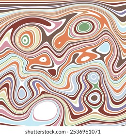ABSTRACT ILLUSTRATION MARBLED TEXTURE LIQUIFY PSYCHEDELIC PASTEL SOFT COLORFUL DESIGN. OPTICAL ILLUSION BACKGROUND VECTOR DESIGN