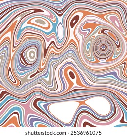 ABSTRACT ILLUSTRATION MARBLED TEXTURE LIQUIFY PSYCHEDELIC PASTEL SOFT COLORFUL DESIGN. OPTICAL ILLUSION BACKGROUND VECTOR DESIGN