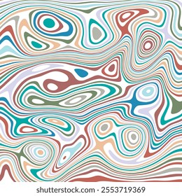 ABSTRACT ILLUSTRATION MARBLED TEXTURE LIQUIFY PSYCHEDELIC PASTEL SOFT COLORFUL DESIGN. OPTICAL ILLUSION BACKGROUND VECTOR DESIGN