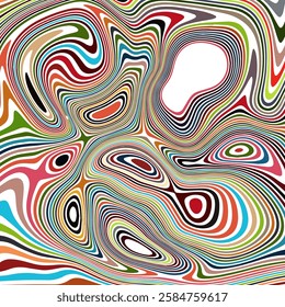 ABSTRACT ILLUSTRATION MARBLED TEXTURE LIQUIFY PSYCHEDELIC COLORFUL DESIGN. OPTICAL ILLUSION BACKGROUND VECTOR DESIGN