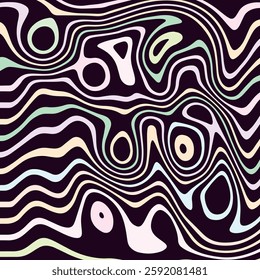ABSTRACT ILLUSTRATION MARBLED TEXTURE LIQUIFY PSYCHEDELIC COLORFUL DESIGN. OPTICAL ILLUSION BACKGROUND VECTOR DESIGN
