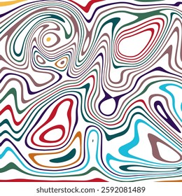 ABSTRACT ILLUSTRATION MARBLED TEXTURE LIQUIFY PSYCHEDELIC COLORFUL DESIGN. OPTICAL ILLUSION BACKGROUND VECTOR DESIGN