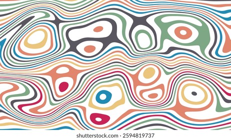 ABSTRACT ILLUSTRATION MARBLED TEXTURE LIQUIFY PSYCHEDELIC COLORFUL DESIGN. OPTICAL ILLUSION BACKGROUND VECTOR DESIGN