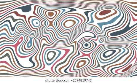 ABSTRACT ILLUSTRATION MARBLED TEXTURE LIQUIFY PSYCHEDELIC COLORFUL DESIGN. OPTICAL ILLUSION BACKGROUND VECTOR DESIGN
