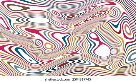 ABSTRACT ILLUSTRATION MARBLED TEXTURE LIQUIFY PSYCHEDELIC COLORFUL DESIGN. OPTICAL ILLUSION BACKGROUND VECTOR DESIGN