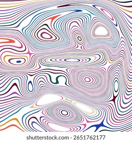 ABSTRACT ILLUSTRATION MARBLED TEXTURE LIQUIFY PSYCHEDELIC COLORFUL DESIGN. OPTICAL ILLUSION BACKGROUND VECTOR DESIGN