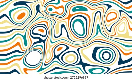 Ilustração abstrata Marmoreado Textura Liquificar Psicodélico Design Colorido. Vetor de plano de fundo de iluminação óptica