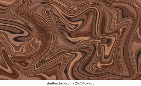 ABSTRACT ILLUSTRATION MARBLED TEXTURE MILK AND SWIRLS LIQUIFY PSYCHEDELIC BROWN COLORFUL DESIGN. OPTICAL ILLUSION BACKGROUND VECTOR DESIGN
