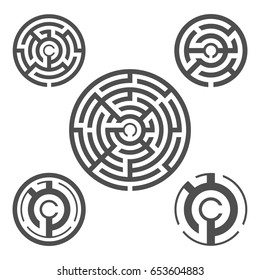Abstract illustration - maze. Round labyrinth.