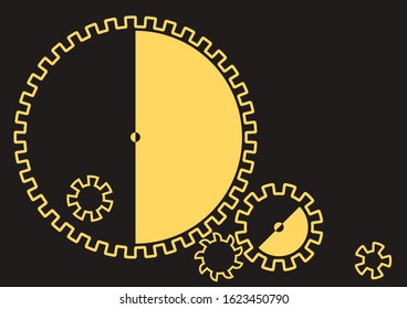 Abstract illustration of the mechanism. You can use it as a cover for a book or booklet. There is space for entering text