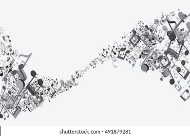 Abstract illustration of melody. (Musical notes)