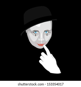 Abstract illustration with a mime