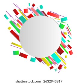 Abstract illustration with a mix of colors and several shapes 
