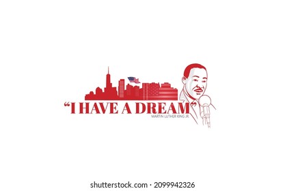 Abstract Illustration Of MLK DAY “I Have A Dream” Speech