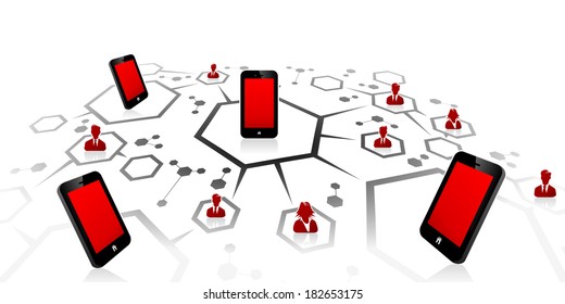 Abstract Illustration Of Mobile Network Grid