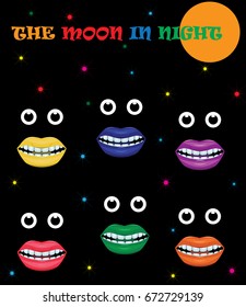 Abstract illustration of a moonlight night for to print on the poster