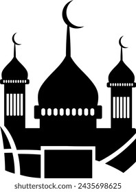 Abstract illustration of a mosque. Silhouette of a mosque