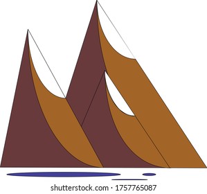 Ilustración abstracta de las montañas.Adecuada para logotipos.