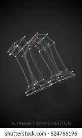 Abstract illustration of a Multicolor sketched 0 with Reflection. Hand drawn 3D 0 for your design. EPS 10 vector illustration.