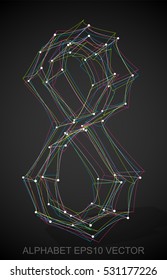 Abstract illustration of a Multicolor sketched 8 with Transparent Shadow. Hand drawn 3D 8 for your design. EPS 10 vector illustration.