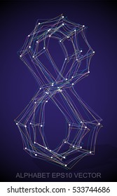 Abstract illustration of a Multicolor sketched 8 with Transparent Shadow. Hand drawn 3D 8 for your design. EPS 10 vector illustration.