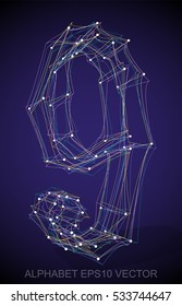 Abstract illustration of a Multicolor sketched 9 with Transparent Shadow. Hand drawn 3D 9 for your design. EPS 10 vector illustration.