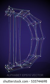 Abstract illustration of a Multicolor sketched D with Transparent Shadow. Hand drawn 3D D for your design. EPS 10 vector illustration.