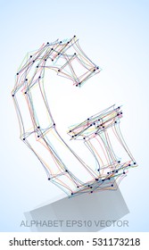 Abstract illustration of a Multicolor sketched G with Reflection. Hand drawn 3D G for your design. EPS 10 vector illustration.