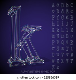 Abstract illustration of a Multicolor sketched Letters with Transparent Shadow. Set of hand drawn 3D Letters for your design. EPS 10 vector illustration.