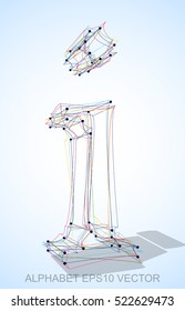 Abstract illustration of a Multicolor sketched lowercase letter I with Transparent Shadow. Hand drawn 3D I for your design. EPS 10 vector illustration.