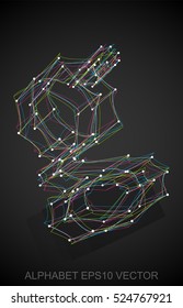 Abstract illustration of a Multicolor sketched lowercase letter G with Reflection. Hand drawn 3D G for your design. EPS 10 vector illustration.