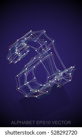 Abstract illustration of a Multicolor sketched lowercase letter A with Reflection. Hand drawn 3D A for your design. EPS 10 vector illustration.