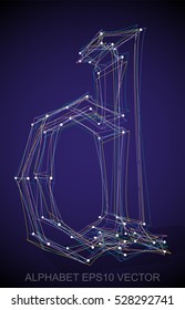Abstract illustration of a Multicolor sketched lowercase letter D with Transparent Shadow. Hand drawn 3D D for your design. EPS 10 vector illustration.
