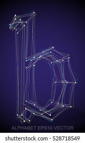Abstract illustration of a Multicolor sketched lowercase letter B with Transparent Shadow. Hand drawn 3D B for your design. EPS 10 vector illustration.