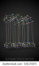 Abstract illustration of a Multicolor sketched M with Transparent Shadow. Hand drawn 3D M for your design. EPS 10 vector illustration.