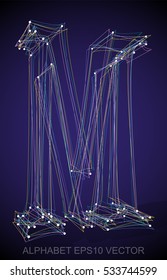 Abstract illustration of a Multicolor sketched M with Transparent Shadow. Hand drawn 3D M for your design. EPS 10 vector illustration.