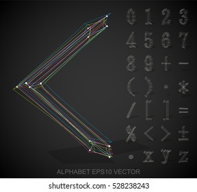 Abstract illustration of a Multicolor sketched Numbers And Mathematical Symbols with Transparent Shadow. Set of hand drawn 3D Numbers And Mathematical Symbols. EPS 10 vector illustration.