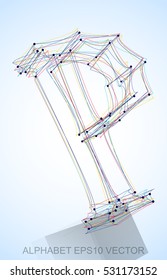 Abstract illustration of a Multicolor sketched P with Reflection. Hand drawn 3D P for your design. EPS 10 vector illustration.