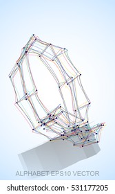 Abstract illustration of a Multicolor sketched Q with Reflection. Hand drawn 3D Q for your design. EPS 10 vector illustration.