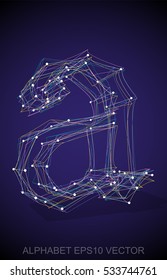 Abstract illustration of a Multicolor sketched A with Transparent Shadow. Hand drawn 3D A for your design. EPS 10 vector illustration.