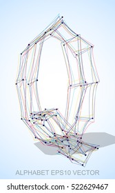 Abstract illustration of a Multicolor sketched uppercase letter Q with Transparent Shadow. Hand drawn 3D Q for your design. EPS 10 vector illustration.