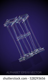 Abstract illustration of a Multicolor sketched uppercase letter H with Reflection. Hand drawn 3D H for your design. EPS 10 vector illustration.
