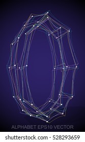 Abstract illustration of a Multicolor sketched uppercase letter O with Transparent Shadow. Hand drawn 3D O for your design. EPS 10 vector illustration.