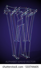 Abstract illustration of a Multicolor sketched W with Transparent Shadow. Hand drawn 3D W for your design. EPS 10 vector illustration.