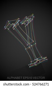 Abstract illustration of a Multicolor sketched Y with Reflection. Hand drawn 3D Y for your design. EPS 10 vector illustration.