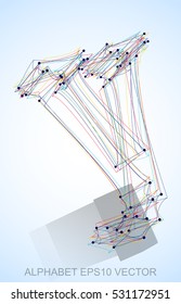 Abstract illustration of a Multicolor sketched Y with Reflection. Hand drawn 3D Y for your design. EPS 10 vector illustration.